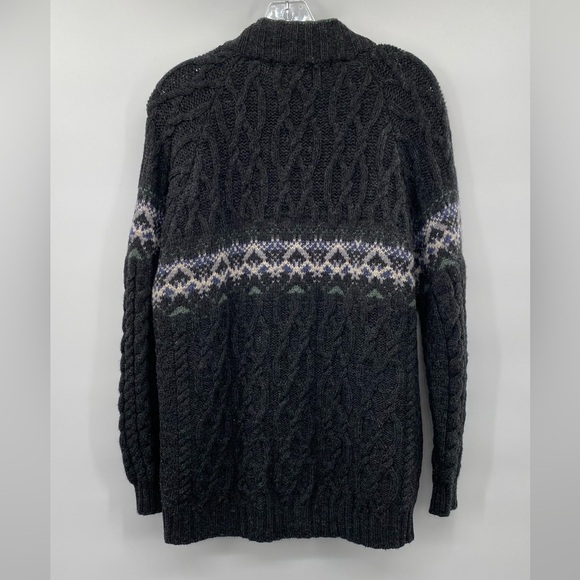 Inis Crafts Gray Full Zip made in Ireland sweater size L - Picture 12 of 13
